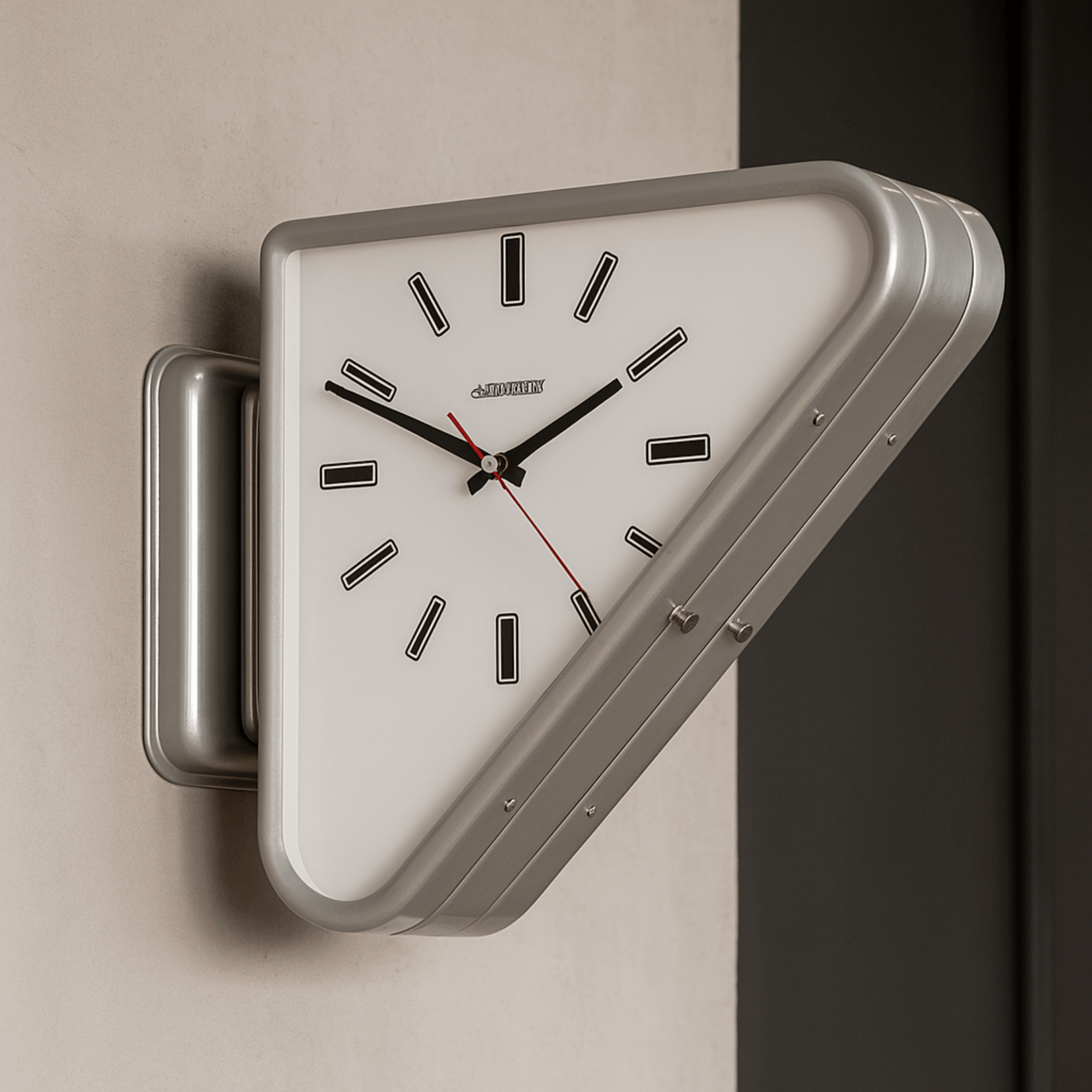 Modern Dual-Sided Wall Clock – Slanted Frame with Minimalist Design 2