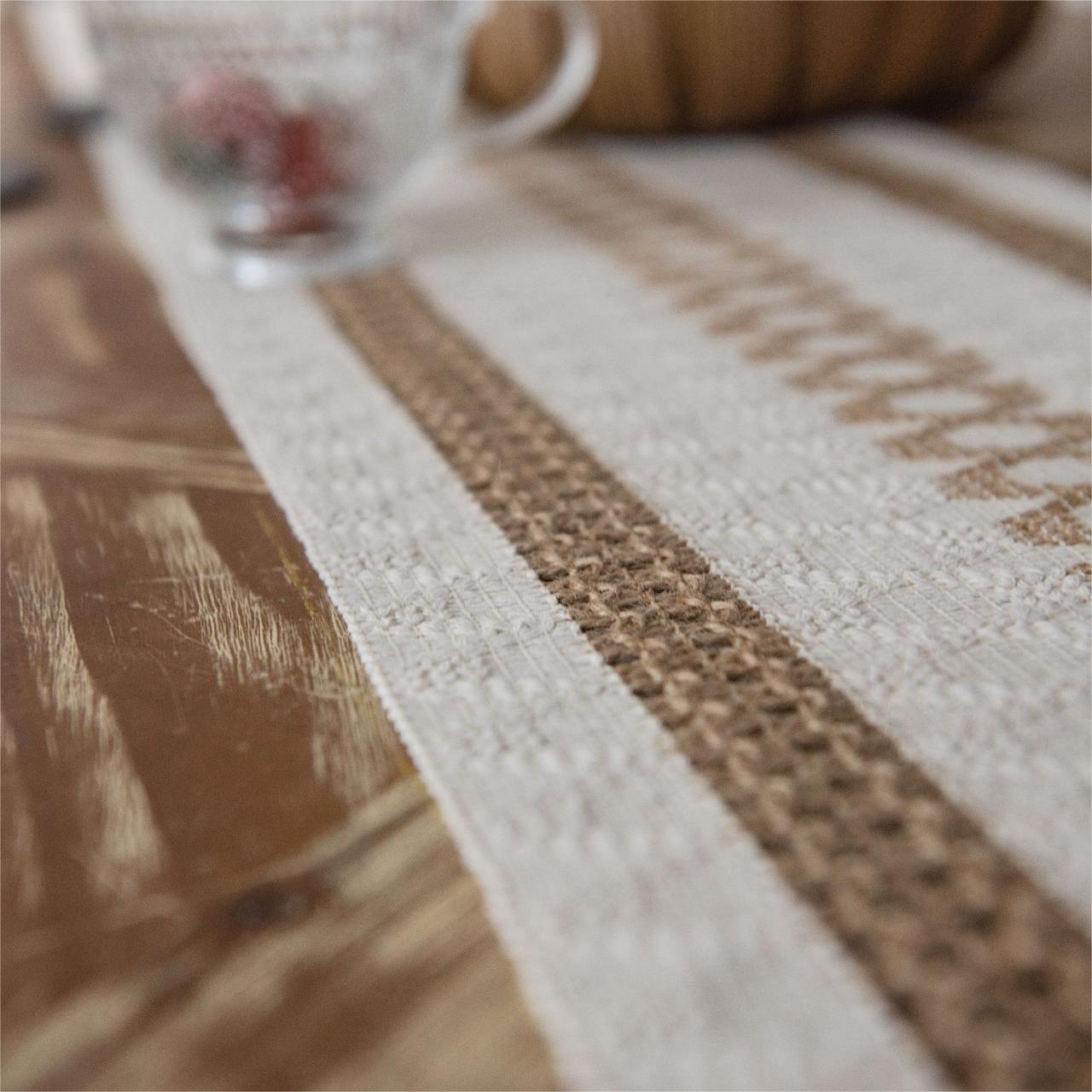 Natural Hemp Table Runner – Handcrafted Design, Durable Cotton and Flax Blend 4