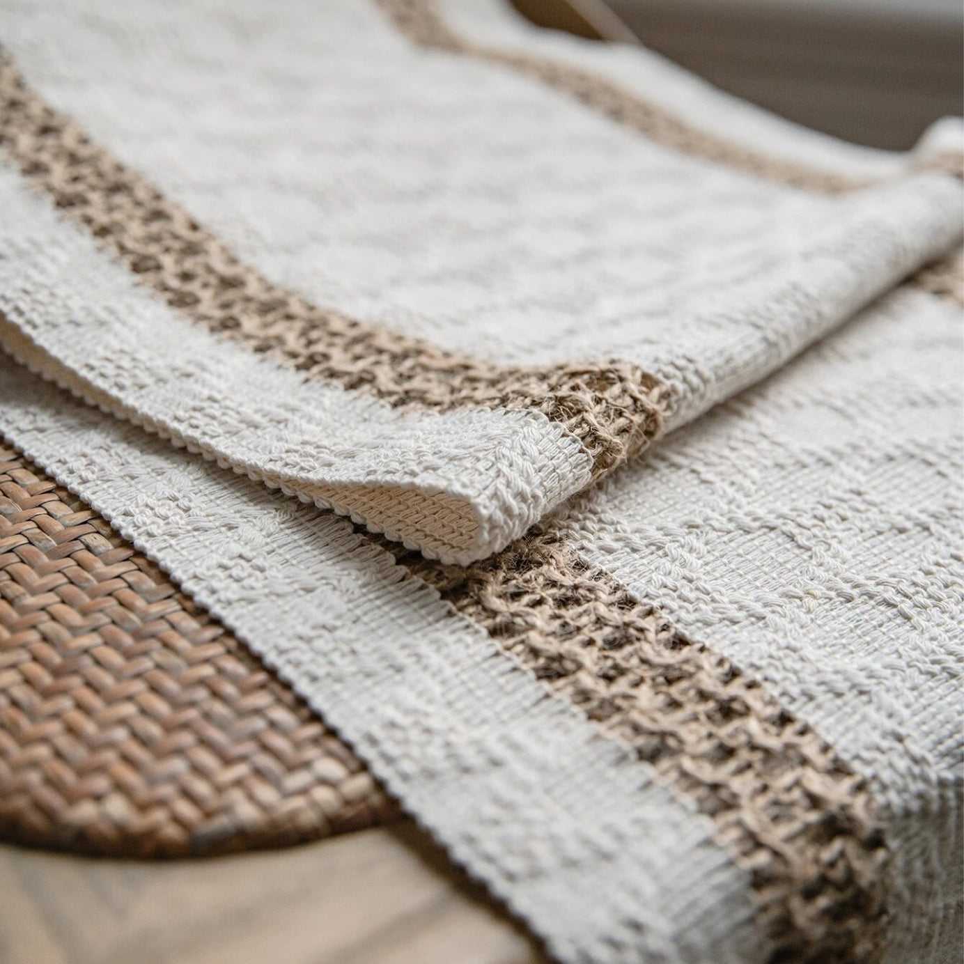 Natural Hemp Table Runner – Handcrafted Design, Durable Cotton and Flax Blend 6