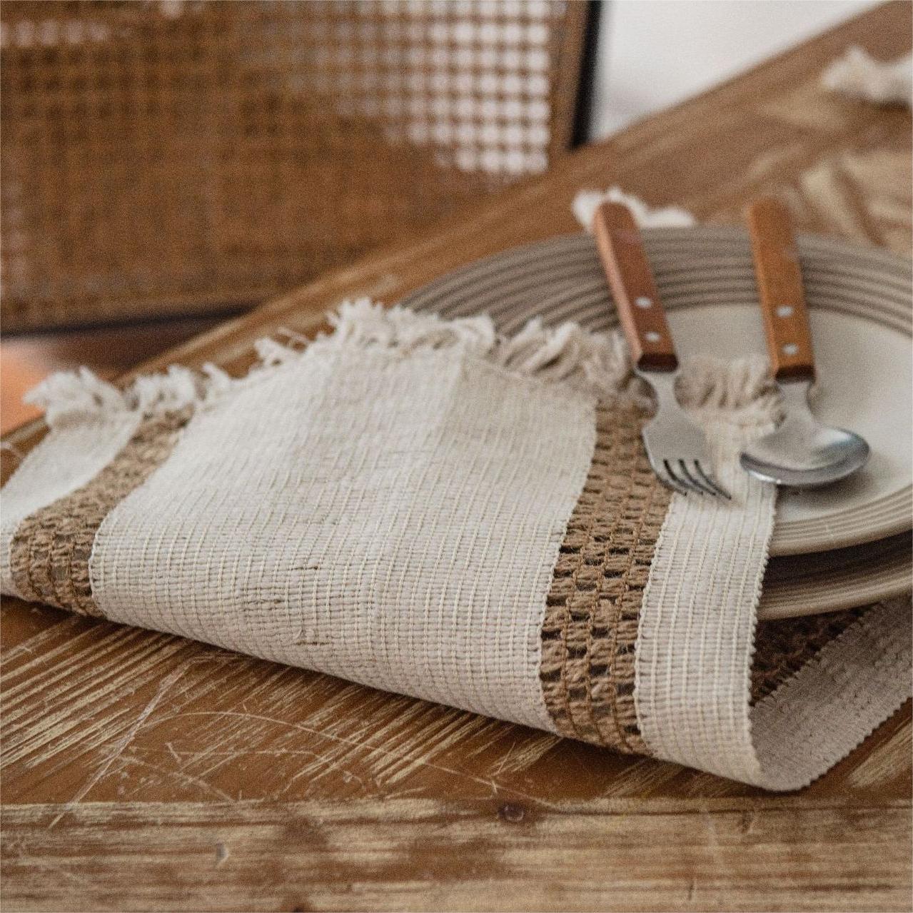 Natural Hemp Table Runner – Handcrafted Design, Durable Cotton and Flax Blend 7