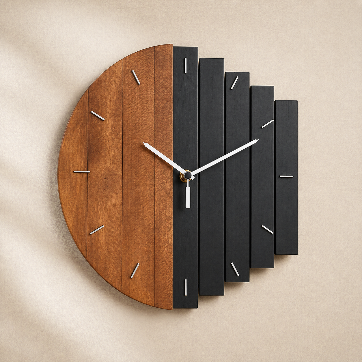 Natural Wooden Wall Clock Decor – Minimalist Style with Eco-Friendly Material 0