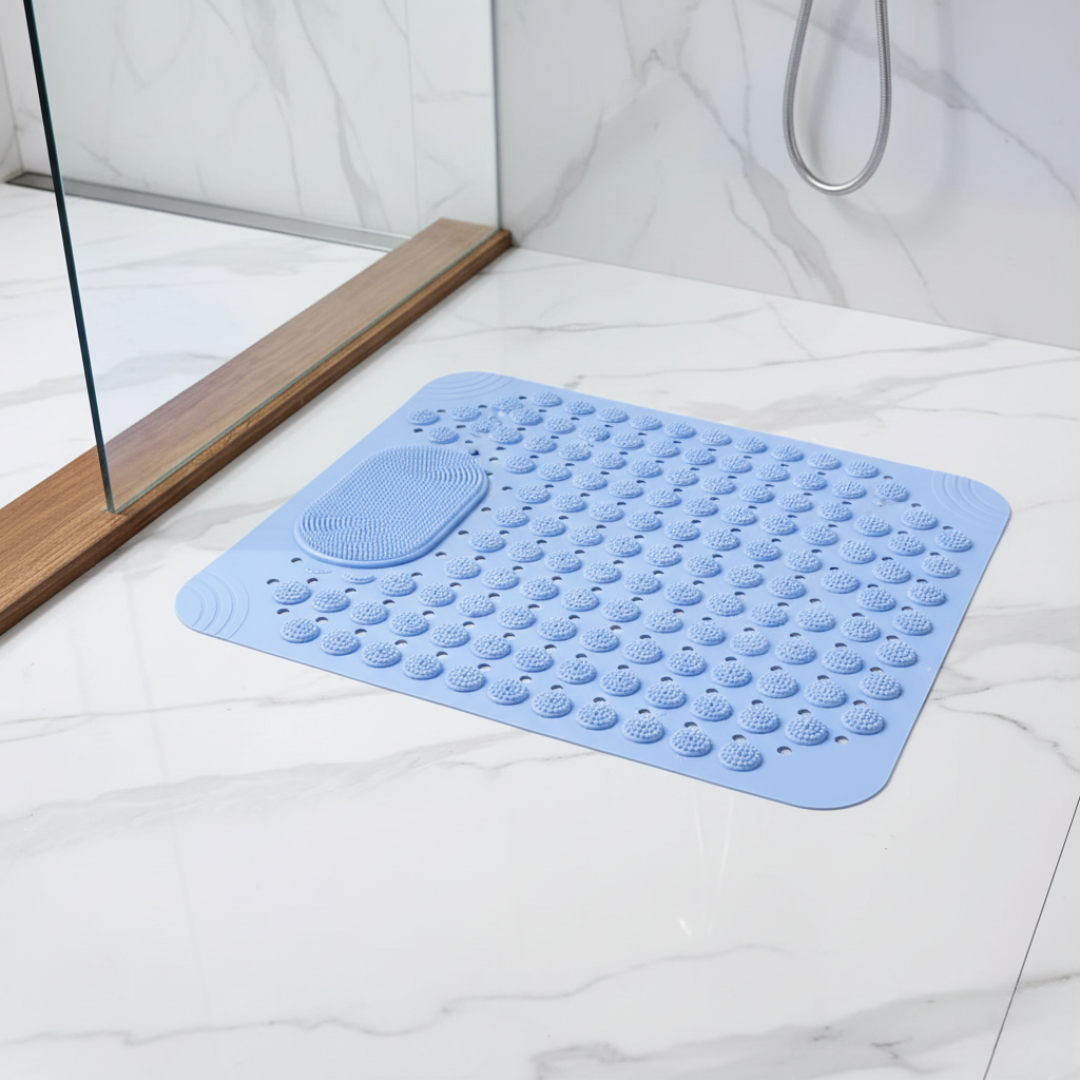 Non-Slip Shower Mat with Massage & Drainage. Secure Suction Cups. Essential Bath Rug for Home & Bathtub.