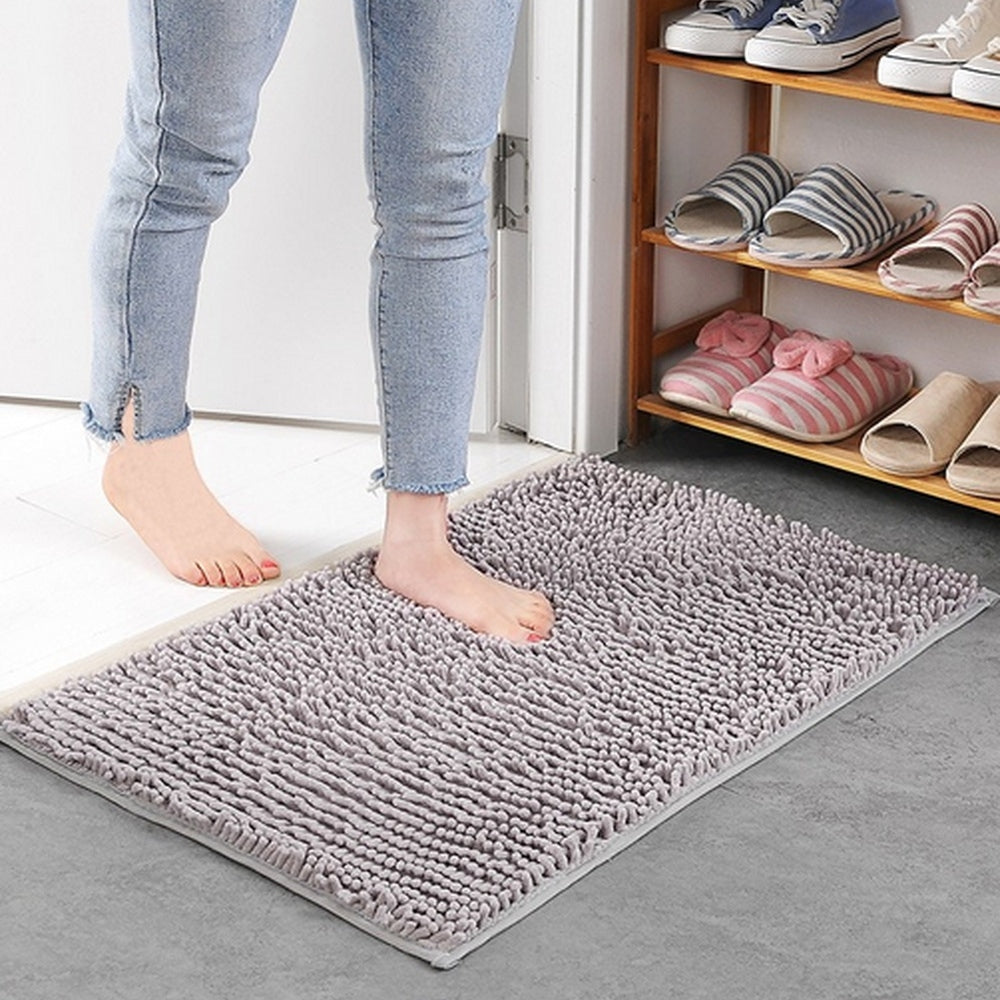 Non-Slip Ultra-Soft Chenille Bath Mat – Plush, Absorbent, and Eco-Friendly Design 0