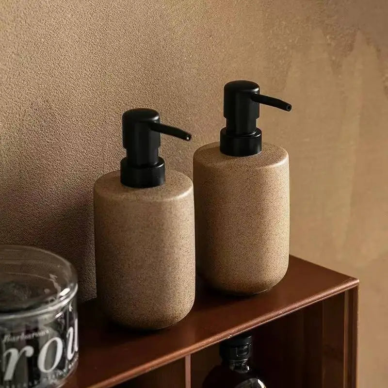 Nordic Ceramic Soap Dispenser – Stylish Pebble Design with Matte Black Pump 5