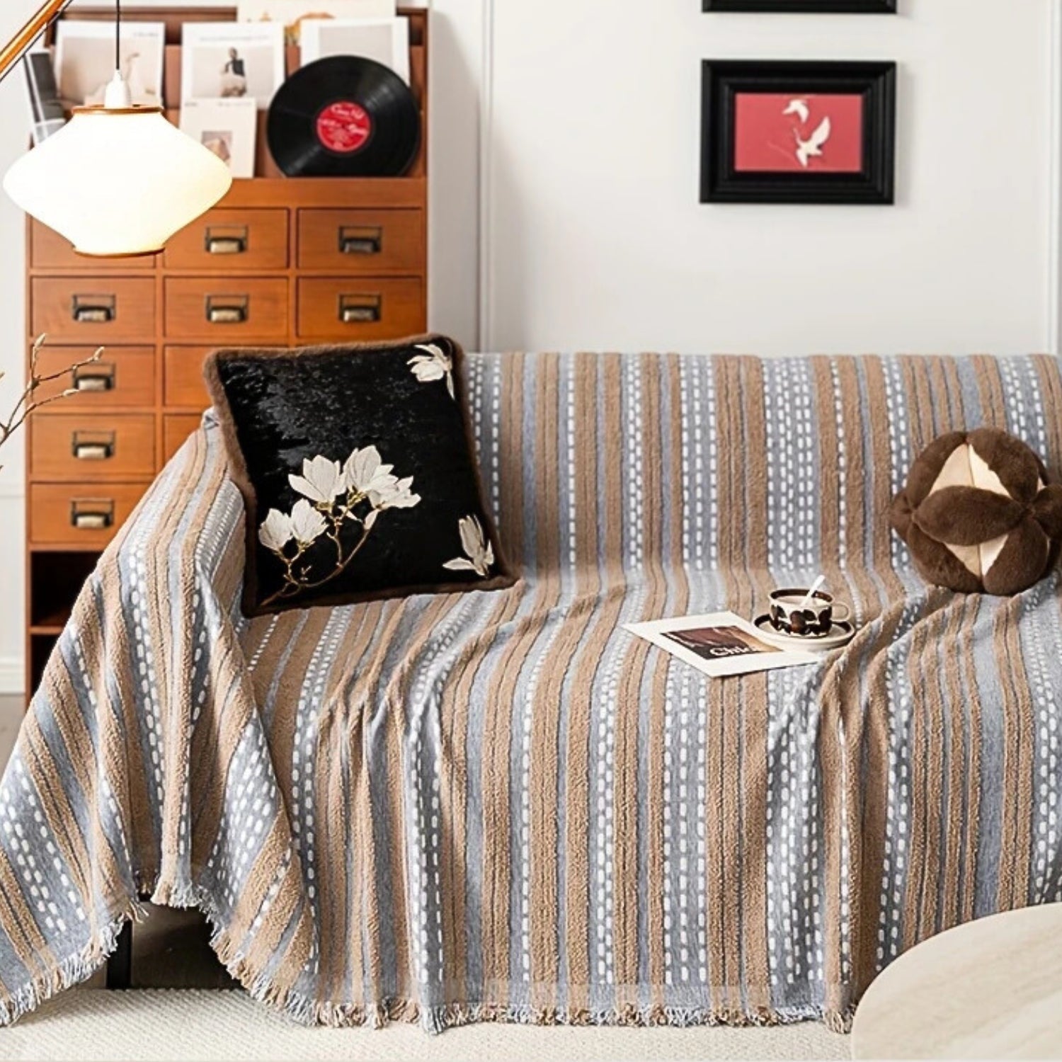 Plush Boho Sofa Cover – Cozy Microfiber with Non-Slip Design and Pet-Scratch Resistance 3