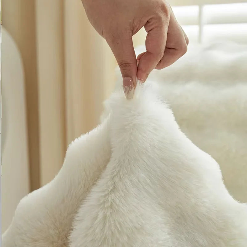 Plush Faux Rabbit Fur Sofa Cover – Non-Slip Design for Armchair Protection 3
