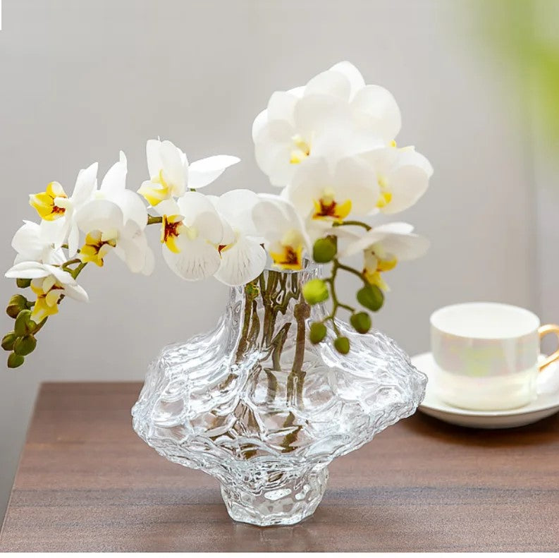 Sculptural Decorative Glass Vase – Organic Design with Smoky Tint and Tapered Opening 2