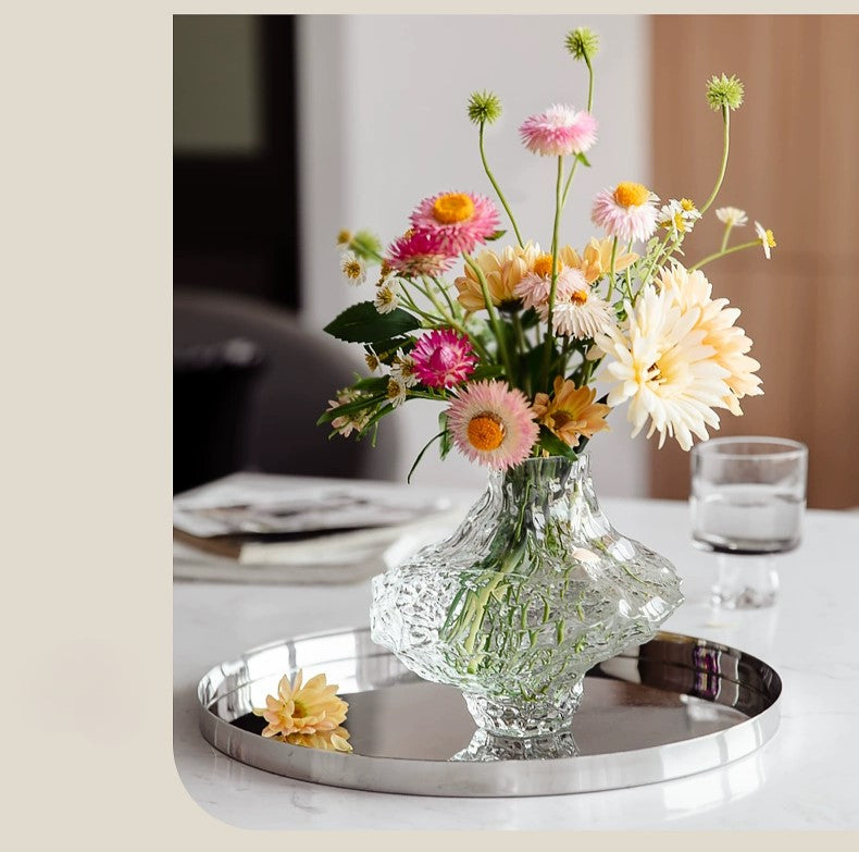 Sculptural Decorative Glass Vase – Organic Design with Smoky Tint and Tapered Opening 4