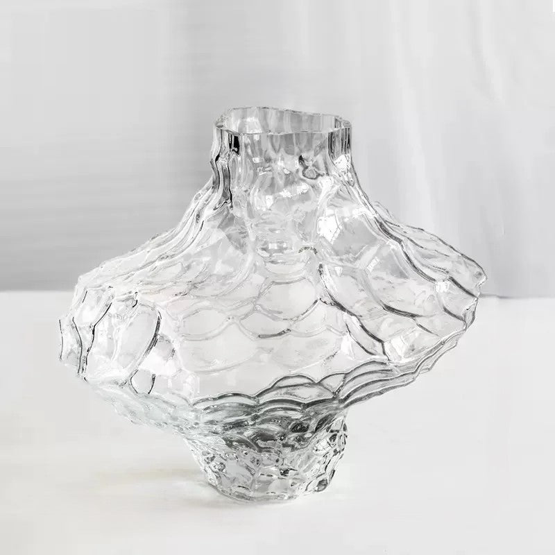 Sculptural Decorative Glass Vase – Organic Design with Smoky Tint and Tapered Opening 6