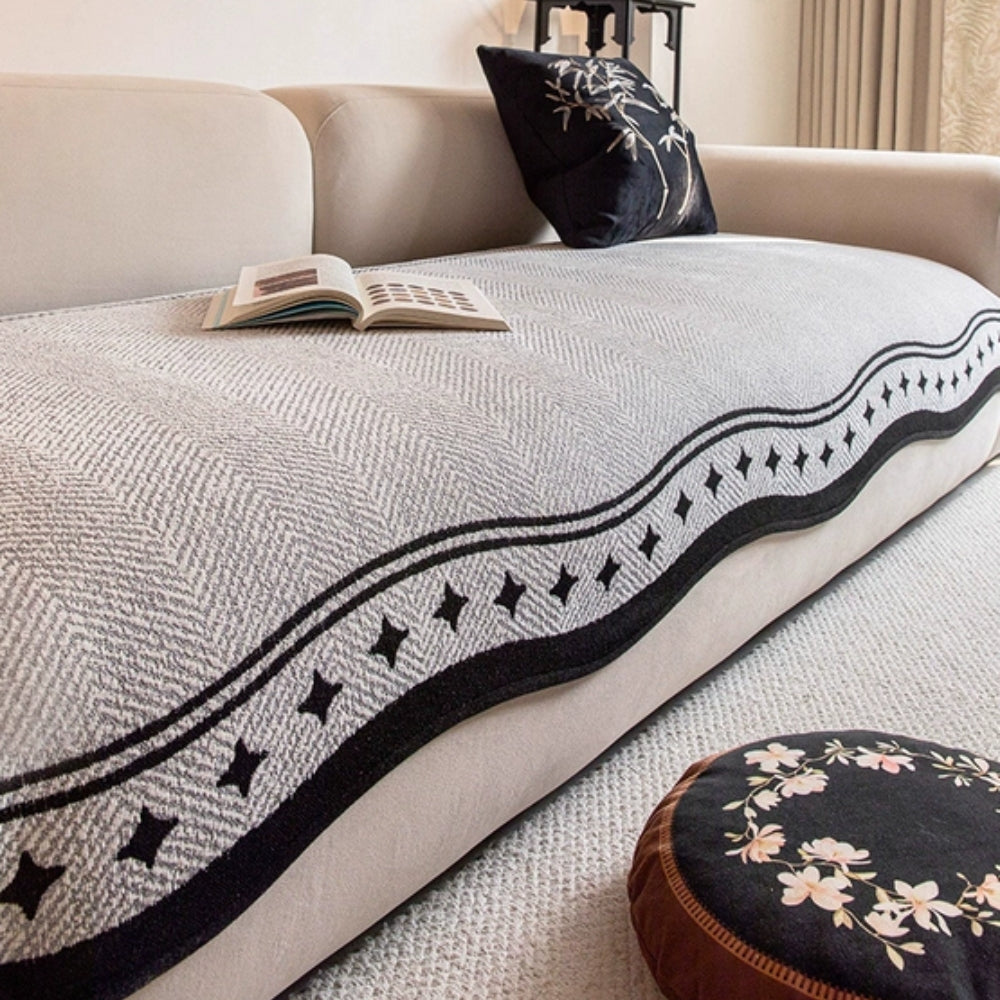 Stylish Anti-Slip Sofa Cover – Modern Wavy Design for Cozy Protection 1