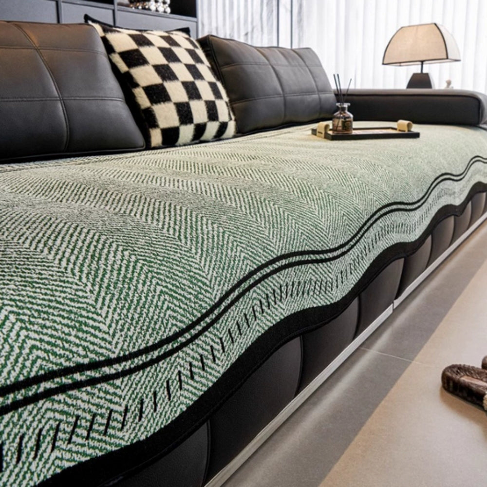 Stylish Anti-Slip Sofa Cover – Modern Wavy Design for Cozy Protection 3
