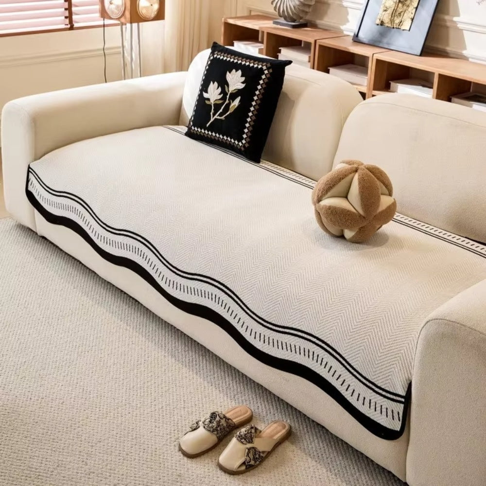 Stylish Anti-Slip Sofa Cover – Modern Wavy Design for Cozy Protection 8
