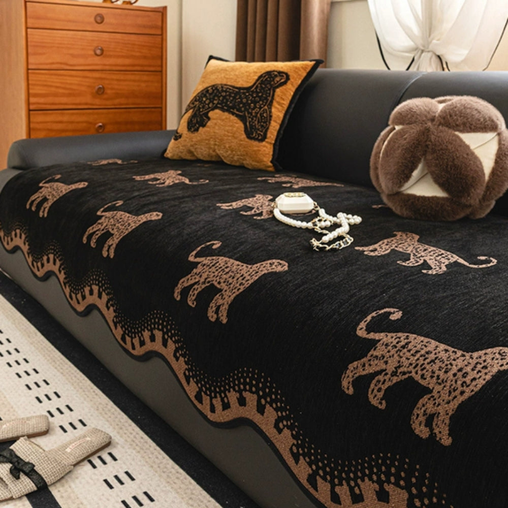 Stylish Non-Slip Sofa Cover – Soft Microfiber Blend with Unique Wavy Design 3