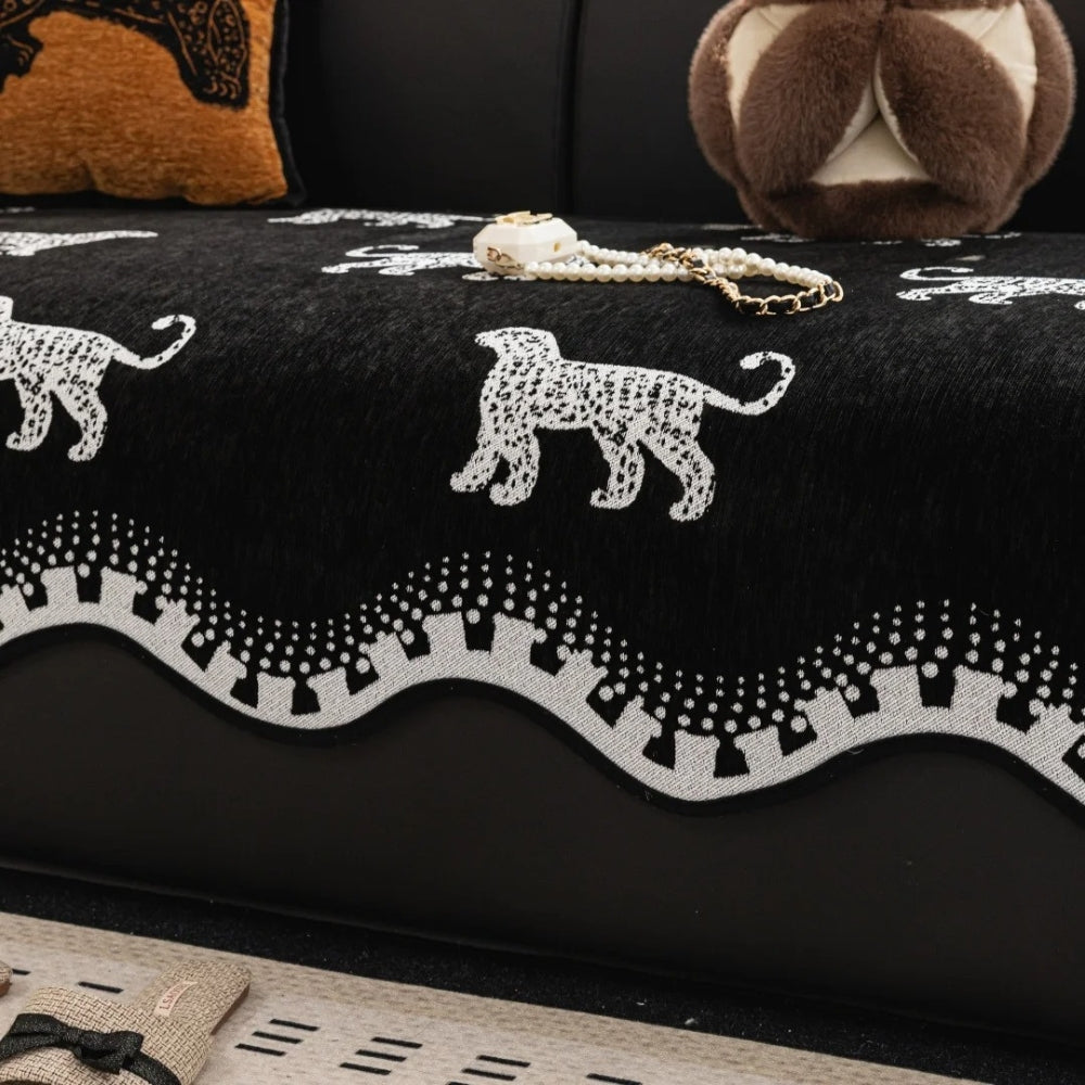 Stylish Non-Slip Sofa Cover – Soft Microfiber Blend with Unique Wavy Design 7