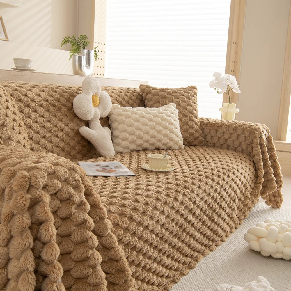 Ultra-Soft Tufted Rabbit Sofa Cover – Luxurious Microfiber Blend for Pet-Friendly Comfort 2
