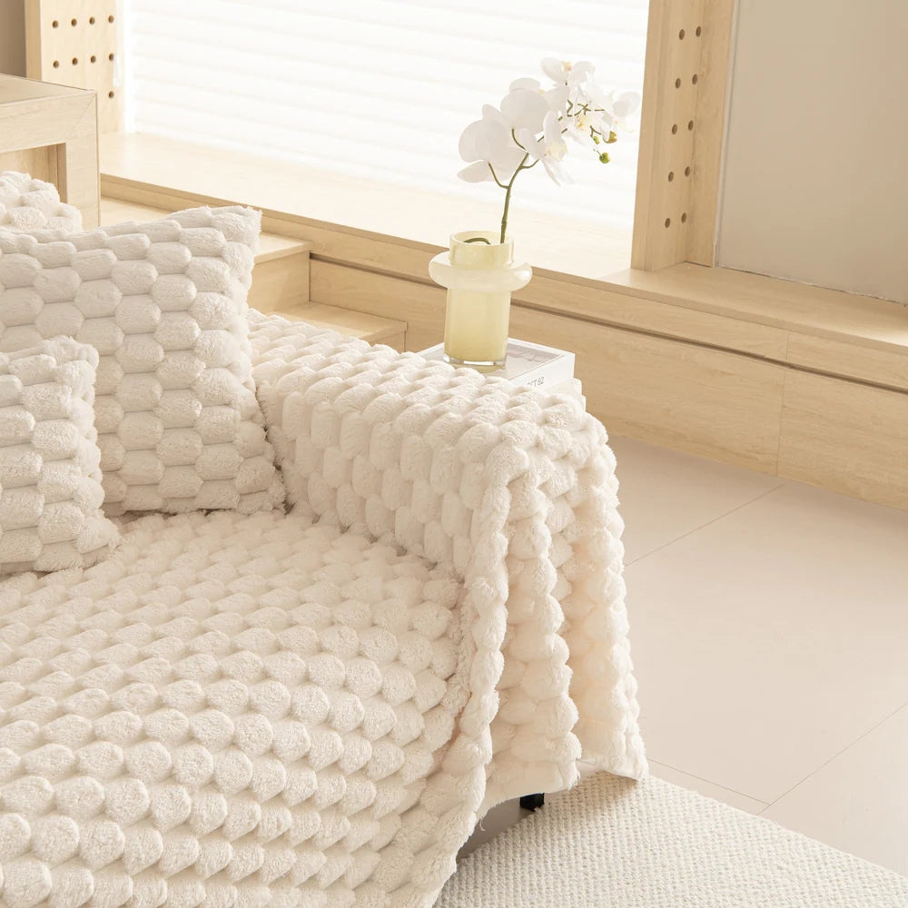 Ultra-Soft Tufted Rabbit Sofa Cover – Luxurious Microfiber Blend for Pet-Friendly Comfort 4