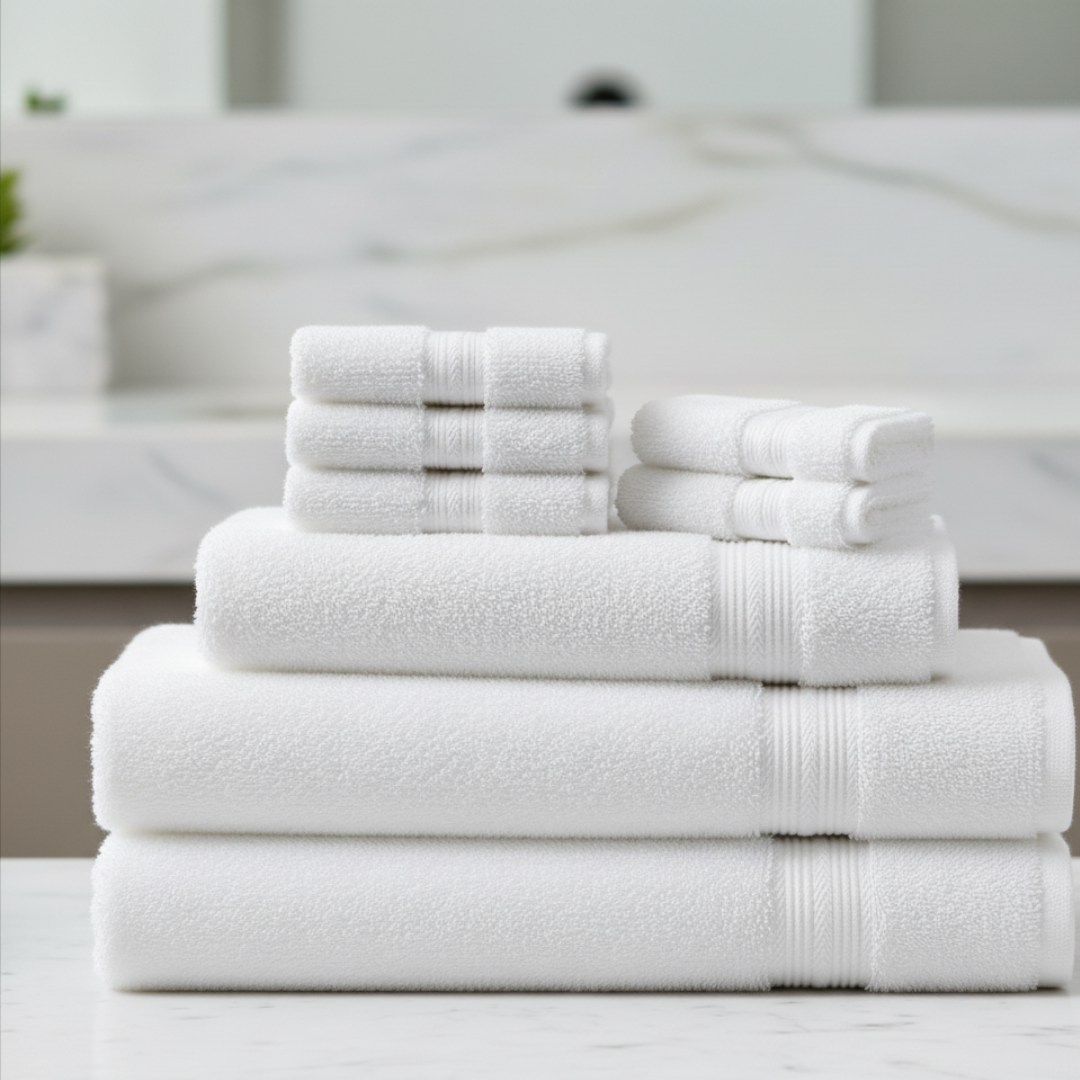 Ultrasoft 8-Piece Egyptian Cotton Towel Set – Charcoal Gray Luxury Bath Bundle