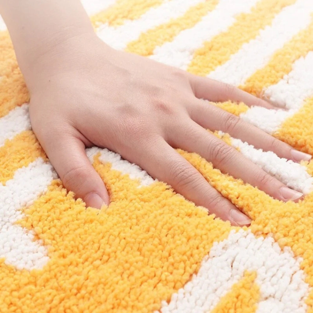 Vibrant Lemon Non-Slip Bath Mat – Soft, Ultra-Absorbent Cotton Microfibre 4