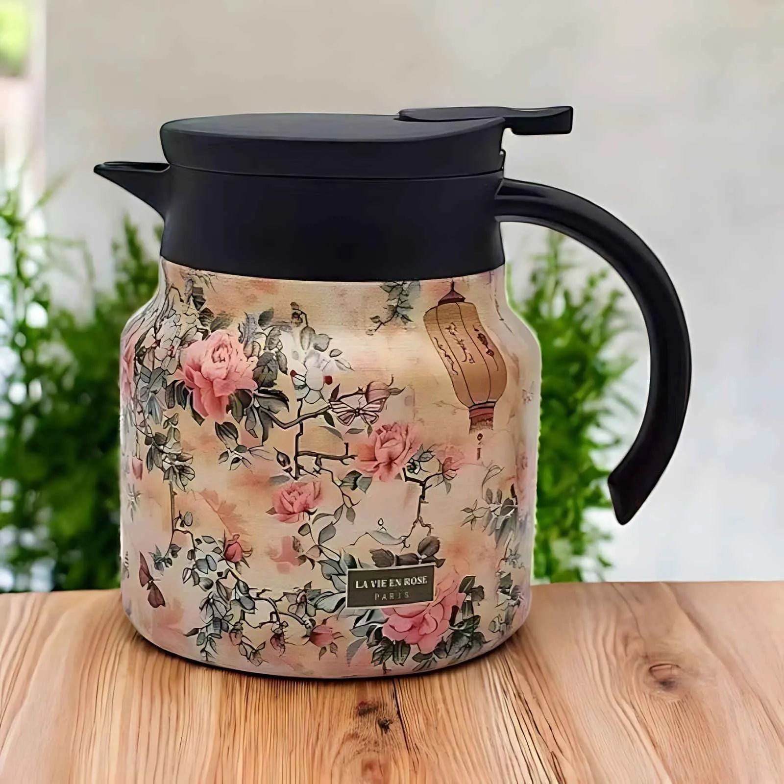 Vintage Floral Stainless Steel Teapot with Infuser – Elegant, Durable, Heat Retaining Design 2