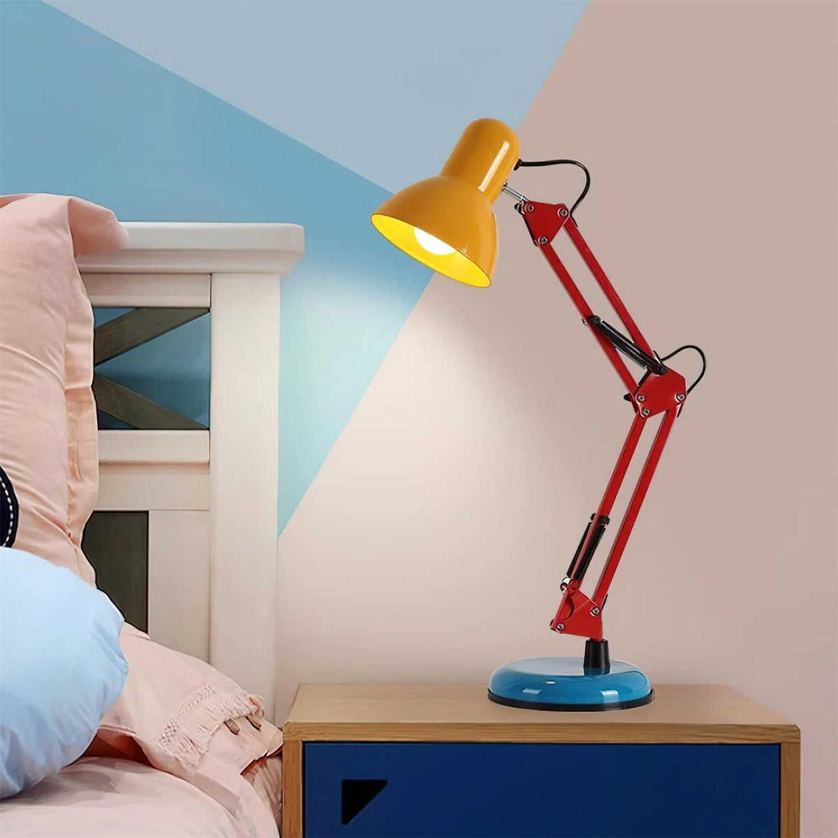 Maintained House Architect Desk Lamp - Color Block in a bedroom