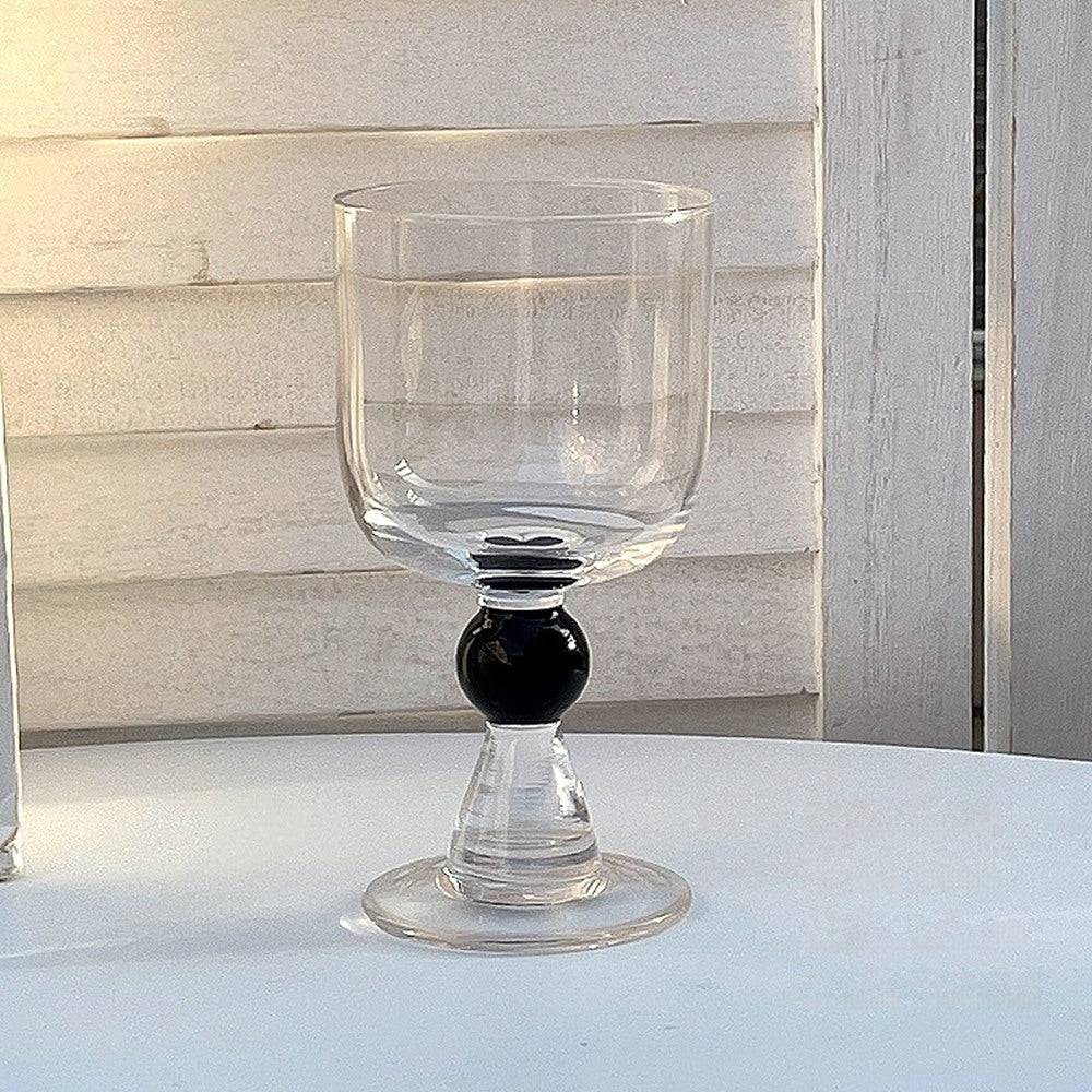 Maintained House Ball Stem Wine Glass Set - Black