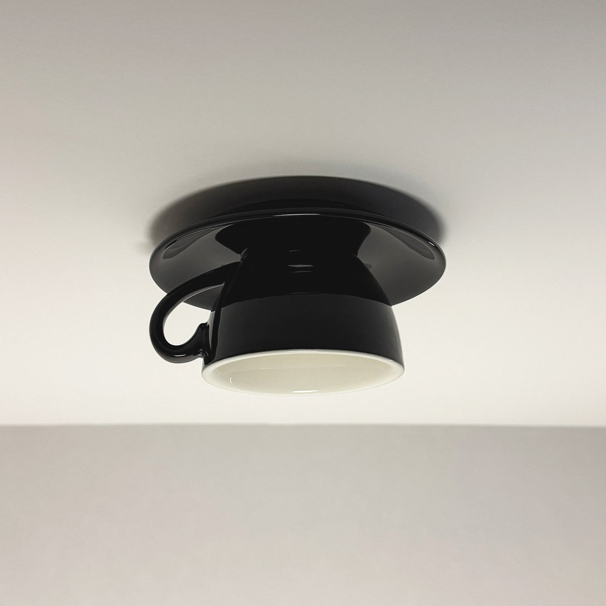Maintained House Ceramic Teacup Ceiling Light - Black