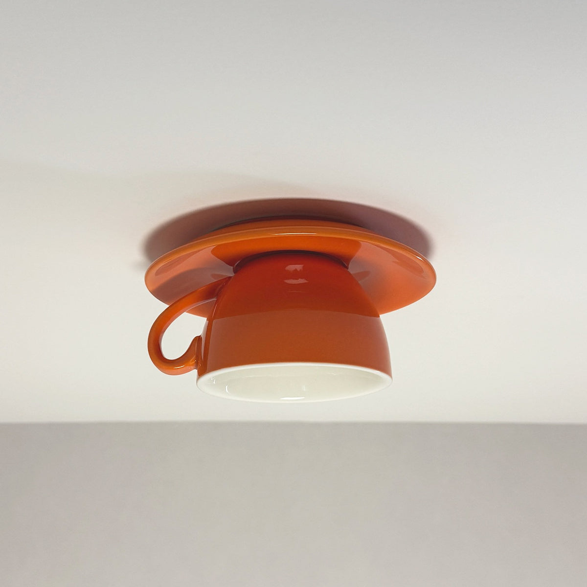Maintained House Ceramic Teacup Ceiling Light - Orange