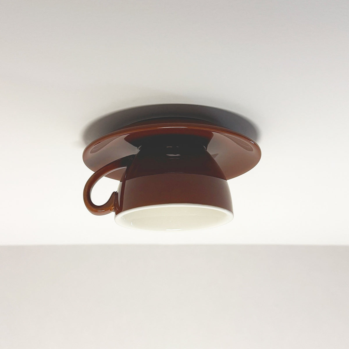 Maintained House Ceramic Teacup Ceiling Light - Brown