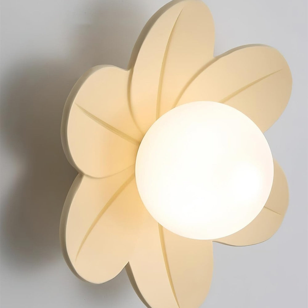 Maintained House Flower Petal Ceiling Light - Cream petals close-up