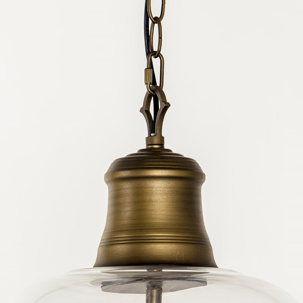 Maintained House Glass Bell Lantern Pendant Light - Bronze bell cap