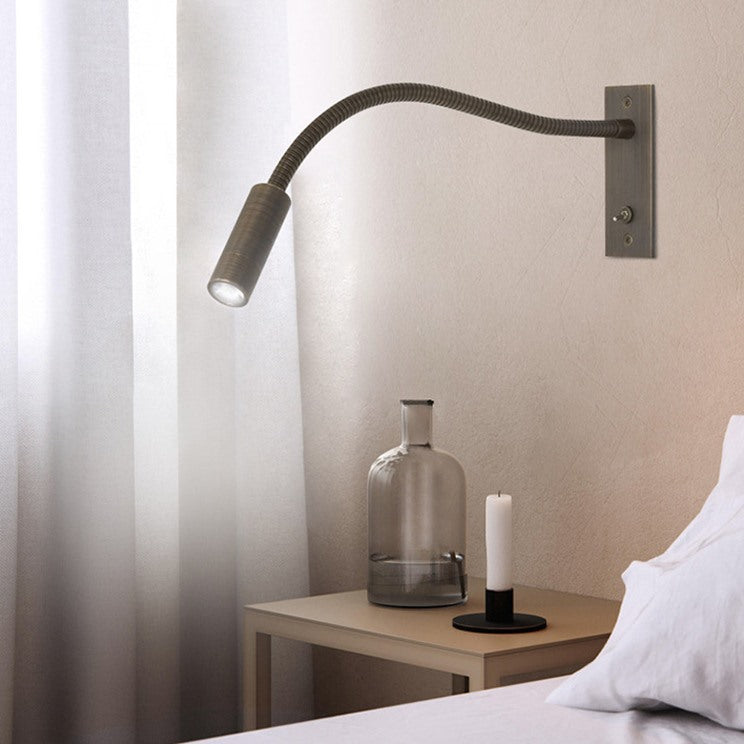 Maintained House Gooseneck LED Reading Wall Light - Lit by the bed