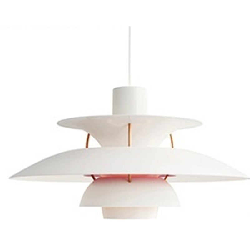 Maintained House Layered Shade Pendant Light - White & Pink