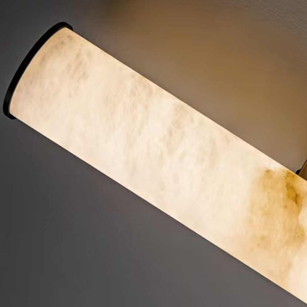 Maintained House Marble Tube Wall Sconce - Close-up of the marble tube