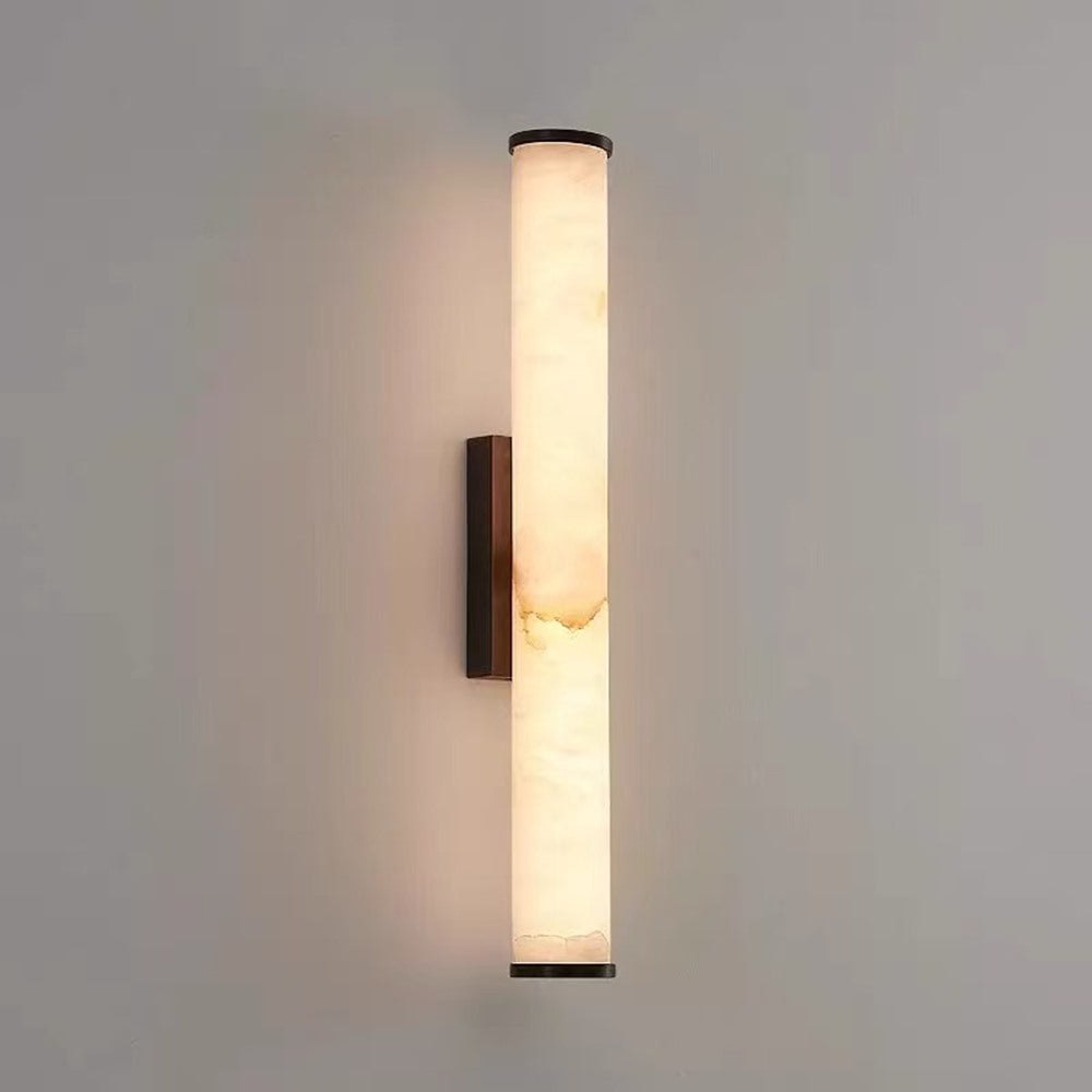 Maintained House Marble Tube Wall Sconce - Black, 15.7 in