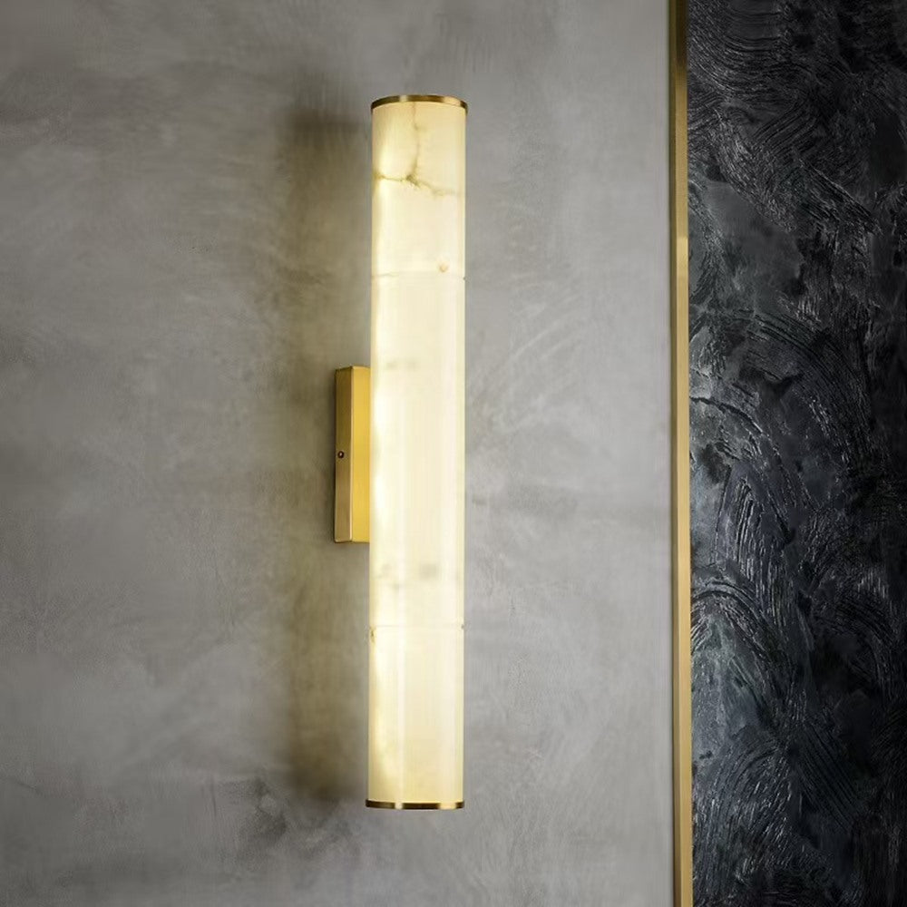 Maintained House Marble Tube Wall Sconce - Gold, 15.7 in