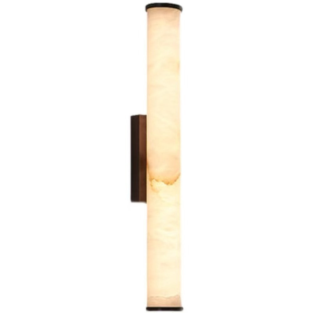 Maintained House Marble Tube Wall Sconce - Black, 19.7 in