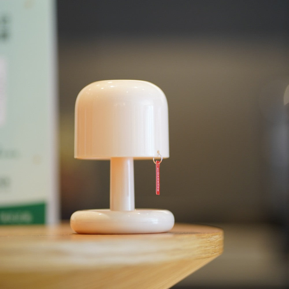 Maintained House Mini Sunset Mushroom Lamp - On a wooden ledge