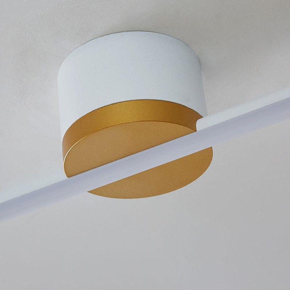 Maintained House Minimalist Linear LED Ceiling Light - Gold-tone canopy ring