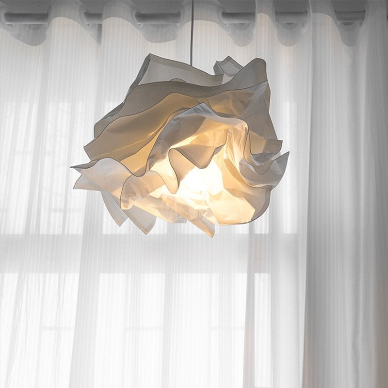 Maintained House Paper Cloud Pendant Light - By sheer curtains