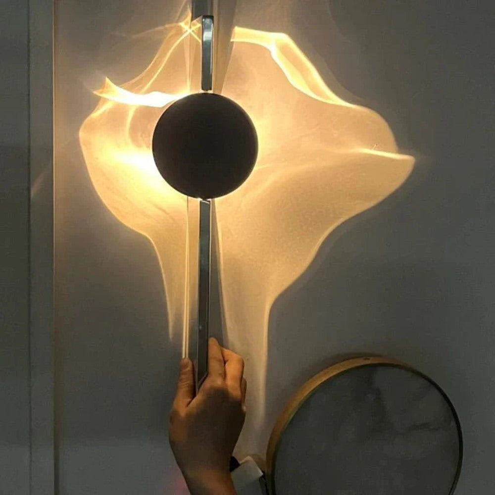 Maintained House Rotating Ripple Light Wall Sconce - Turning the lamp by hand to change the pattern