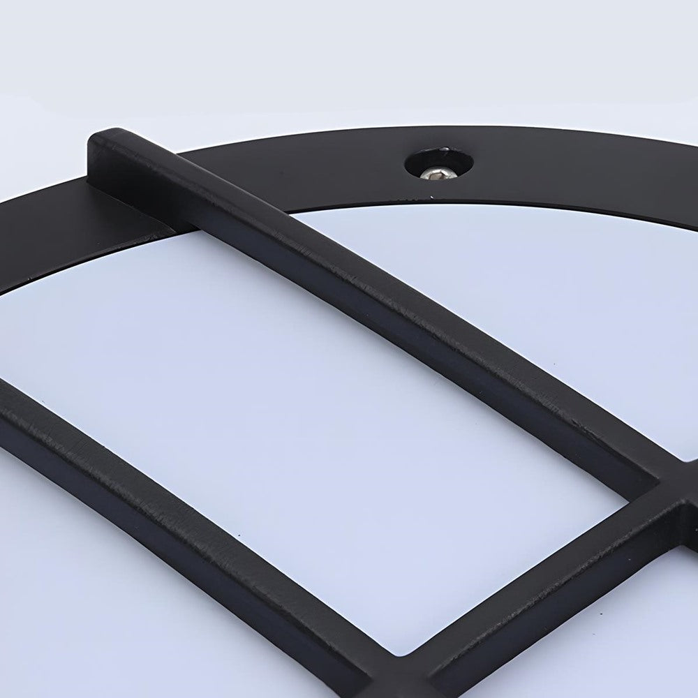 Maintained House Round Outdoor LED Wall Light - Close-up of the grid and frosted diffuser