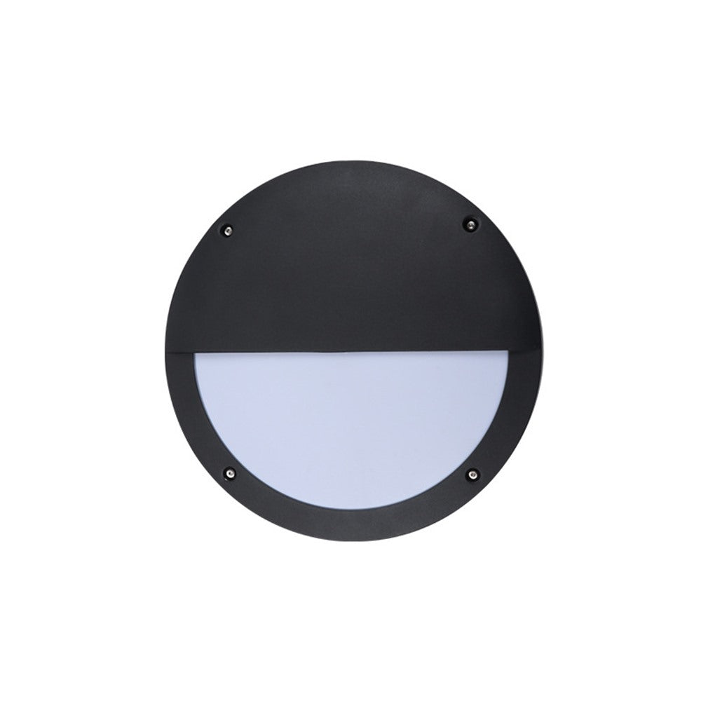 Maintained House Round Outdoor LED Wall Light - Half Hood