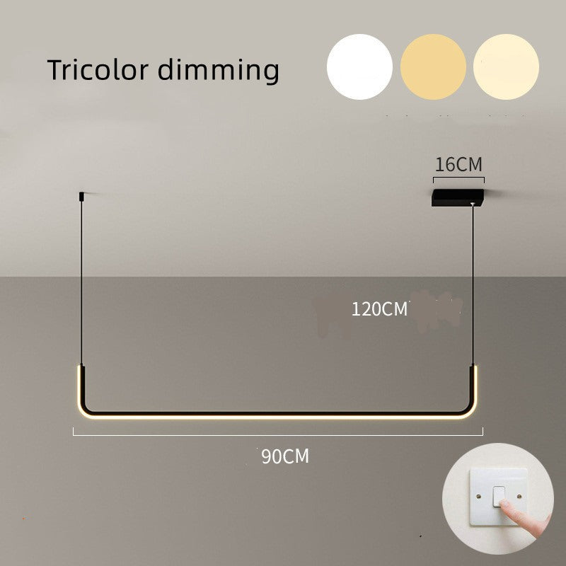 Maintained House U-Line LED Chandelier - Single Bar size and specifications