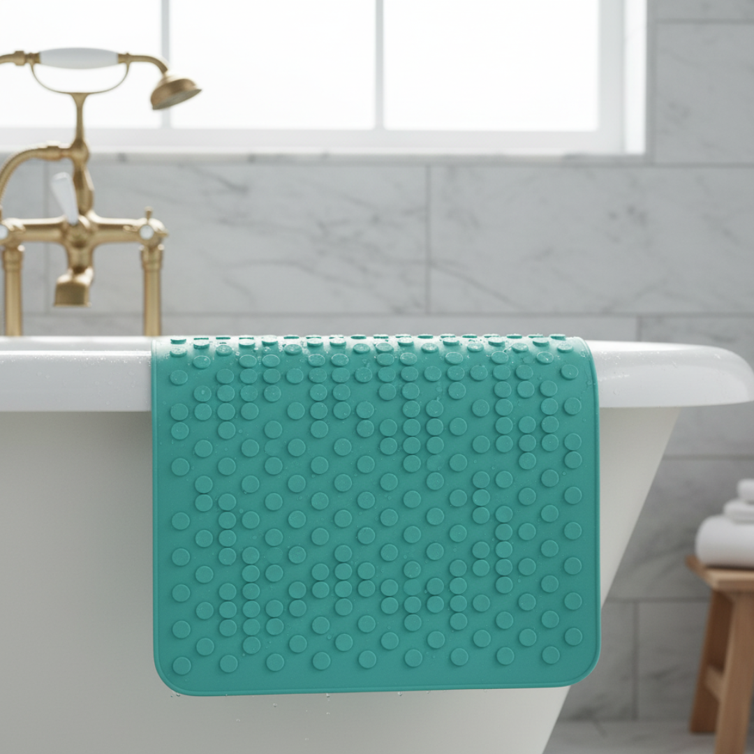 Non-Slip Bathtub Shower Mat with Drain Holes and Suction Cups
