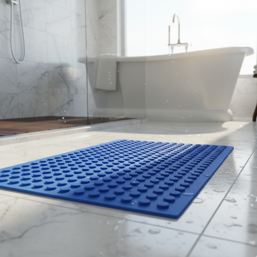Non-Slip Bathtub Shower Mat with Drain Holes and Suction Cups
