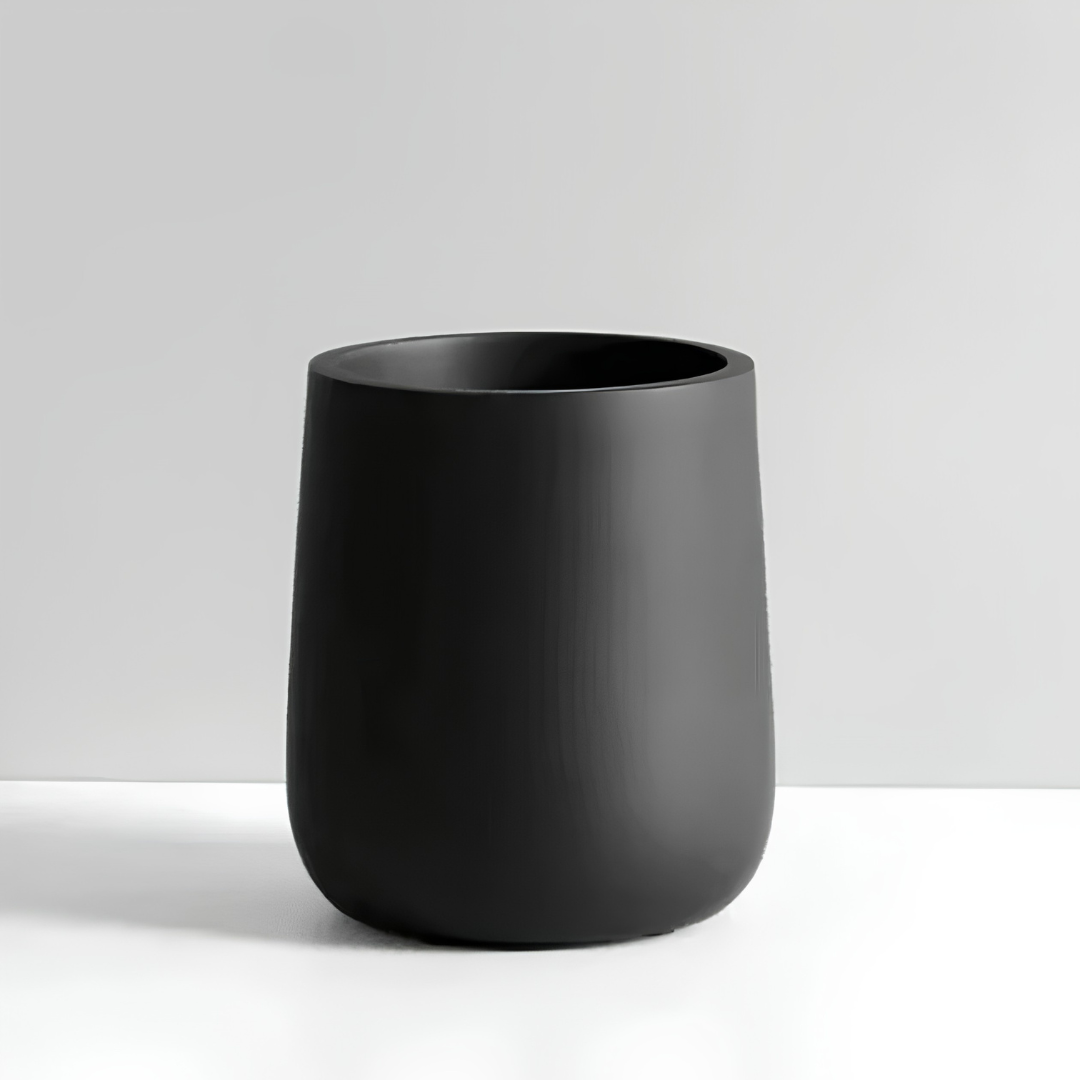 Matte black tapered ceramic tumbler for bathroom vanity