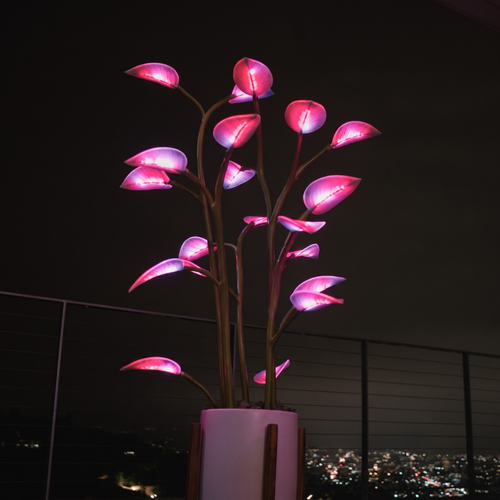 Artificial LED Houseplant Floor Lamp | Programmable RGB Color Changing Modern Neon Style