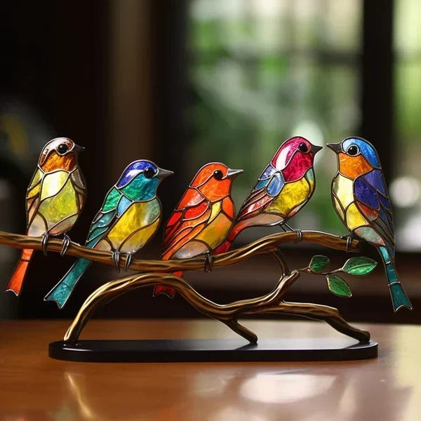 Artistic Handmade Coloured Glass Bird Figurines – Unique Decorative Accents 1