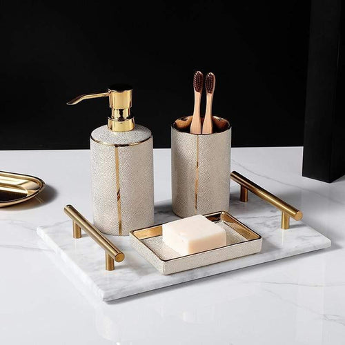Bathroom Accessories Set | Luxurious Ceramic for Elegant Organisation