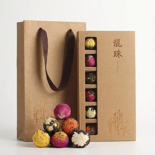 Blooming Flower Tea Balls | 6-Piece Gift Set Handmade Pu-erh Dragon Ball